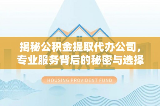 宝清揭秘公积金提取代办公司，专业服务背后的秘密与选择指南