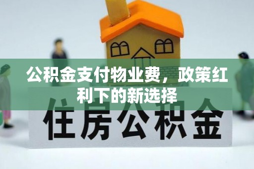 宝清公积金支付物业费，政策红利下的新选择